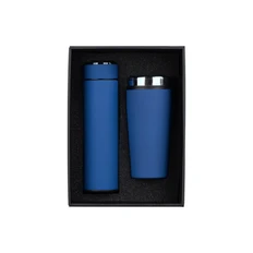 Набор подарочный «Комбо»: термос «Бостон Next», термостакан «Европа», soft touch, синий фото