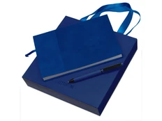 Набор подарочный Lettertone: блокнот А5, металлическая шариковая ручка Nabokov, синий фото