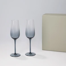 Набор подарочный Mancera: два бокала для шампанского, коробка подарочная, прозрачный / серый фото