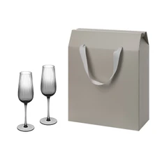 Набор подарочный Mancera: два бокала для шампанского в большом подарочном пакете, прозрачный / серый фото