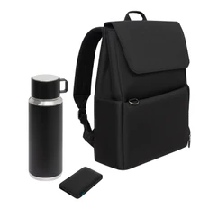 Набор подарочный Marco: термос, зарядное устройство, рюкзак, черный фото