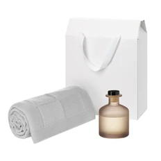 Набор подарочный Mizu, Cella Soft: диффузор ароматический и плед, серый / бежевый фото