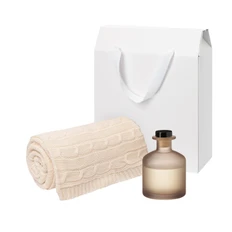 Набор подарочный Mizu, Fado: диффузор ароматический и плед, бежевый фото