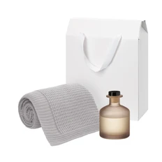 Набор подарочный Mizu, Malta Soft: диффузор ароматический и плед, серый / бежевый фото