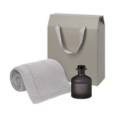 Набор подарочный Mizu, Malta Soft: диффузор ароматический и плед, серый / черный фото