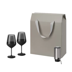 Набор подарочный Portobello Black Edition Dante: 2 бокала, аэратор, черный фото