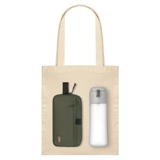 Набор подарочный Portobello: дорожная косметичка Boston, бутылка для воды Capella, шопер Erba NE , зеленый / серый фото