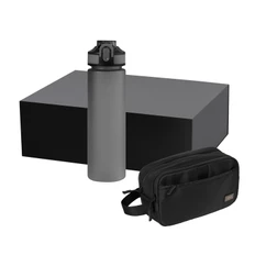 Набор подарочный Portobello: дорожная косметичка Boston, бутылка для воды Flip, черный фото