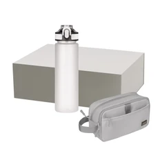 Набор подарочный Portobello: дорожная косметичка Boston, бутылка для воды Flip, серый фото