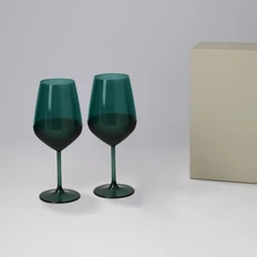 Набор подарочный Portobello Emerald: два бокала для вина в коробке, зеленый / серый фото