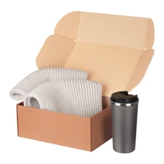 Набор подарочный Portobello Forges: термокружка, шарф вязаный, серый фото