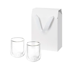 Набор подарочный Portobello Lungo: два стеклянных стакана в коробке-пакете, белый фото
