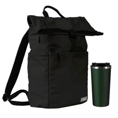 Набор подарочный Portobello Palermo Boston: рюкзак, термокружка, черный / зеленый фото