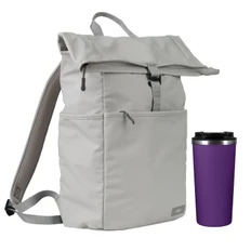 Набор подарочный Portobello Palermo Boston: рюкзак, термокружка, серый / фиолетовый фото
