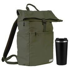 Набор подарочный Portobello Palermo Boston: рюкзак, термокружка, зеленый / черный фото