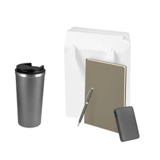 Набор подарочный Portobello Palermo: термокружка, ежедневник, аккумулятор, ручка, серый фото