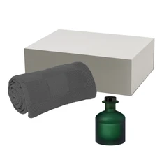 Набор подарочный Portobello: плед вязаный Cella, диффузор ароматический Mizu, зеленый / серый фото