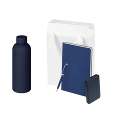 Набор подарочный Portobello Prima: термокружка, ежедневник, ручка, аккумулятор, синий фото