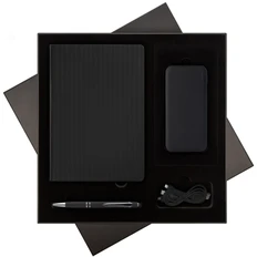 Набор подарочный Portobello Rain: ежедневник, ручка Comet NEO, аккумулятор Luce 10000 mAh, черный фото