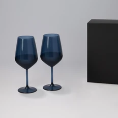 Набор подарочный Portobello Sapphire: два бокала для вина в коробке, синий / черный фото