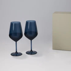 Набор подарочный Portobello Sapphire: два бокала для вина в коробке, синий / серый фото