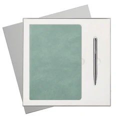 Подарочный набор Portobello Stella: ежедневник недатированный, ручка шариковая, зеленый / серый фото