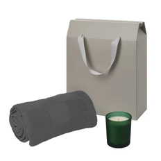 Набор подарочный Portobello: свеча Enigma, вязаный плед Cella, зеленый фото