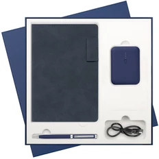 Набор подарочный Portobello Teolo: ежедневник, ручка, аккумулятор, синий фото