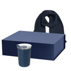 Набор подарочный Portobello: термокружка вакуумная Strada, шарф Forges, синий фото