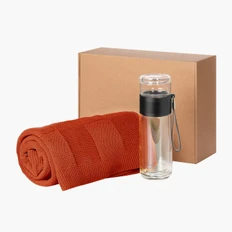 Набор подарочный Portobello Terso Cella: плед, термобутылка, оранжевый фото