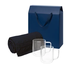 Набор подарочный Portobello Viora Fado: плед и две кружки, синий фото