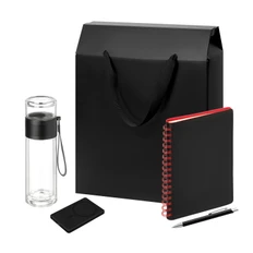  Набор подарочный Portobello Welcome Pack: внешний аккумулятор, бутылка для воды, ежедневник, ручка, черный / красный фото