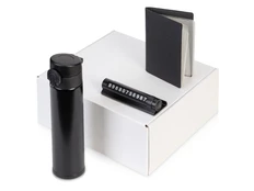 Набор подарочный Premier: термокружка, парковочная визитка и обложка для документов, черный фото