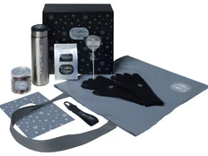Набор подарочный Re:Breathe с перчатками, термосом и чаем, черный фото