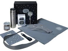 Набор подарочный Re:Breathe с перчатками, термосом и чаем, серый фото