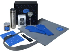 Набор подарочный Re:Breathe с перчатками, термосом и чаем, ярко-синий фото