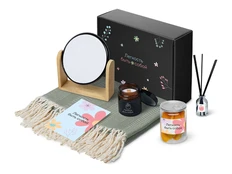 Набор подарочный Re:f. Shelter: плед, зеркало, свеча, диффузор, зеленый фото