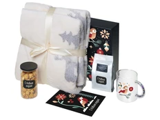 Набор подарочный Re: Unwind с пледом, кружкой и чаем, бежевый фото