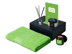 Набор подарочный Re:y. Care: полотенце, соль для ванны, диффузор, свеча, зеленый фото