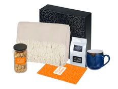 Набор подарочный Re:y. Haven: плед, кружка, чай, попкорн, синий фото