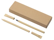 Набор подарочный Recycled Duo: шариковая ручка, вечный карандаш из переработанной бумаги, бежевый фото