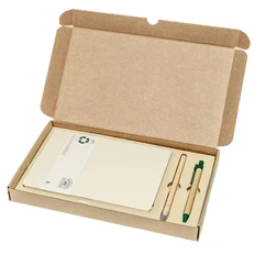 Набор подарочный RegenBio: блокнот, вечный карандаш, шариковая ручка, зеленый фото