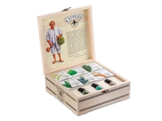 Набор подарочный с чаем и эфирными маслами «История пара и самовара» в деревянной шкатулке, коричневый фото