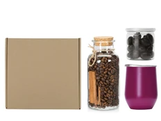 Набор подарочный с термокружкой, кофе и миндалем в шоколаде, красный фото