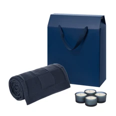 Набор подарочный Sento, Cella Soft: свечи и плед, синий фото