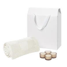 Набор подарочный Sento, Cella: свечи и плед, бежевый фото