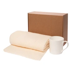 Набор подарочный Siena, Forges: вязаный шарф и кружка, бежевый фото