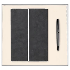 Набор подарочный Solution Prestige Duo: ежедневник в суперобложке Country Galaxy Nuba A5+, ручка шариковая матовая Prime, серый фото