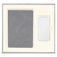 Набор подарочный Solution Prestige Duo: внешний аккумулятор 10000 mAh, ежедневник недатированный, серый фото