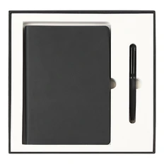 Набор подарочный Solution Superior Duo: ручка-роллер металлическая, ежедневник недатированный soft touch, черный фото